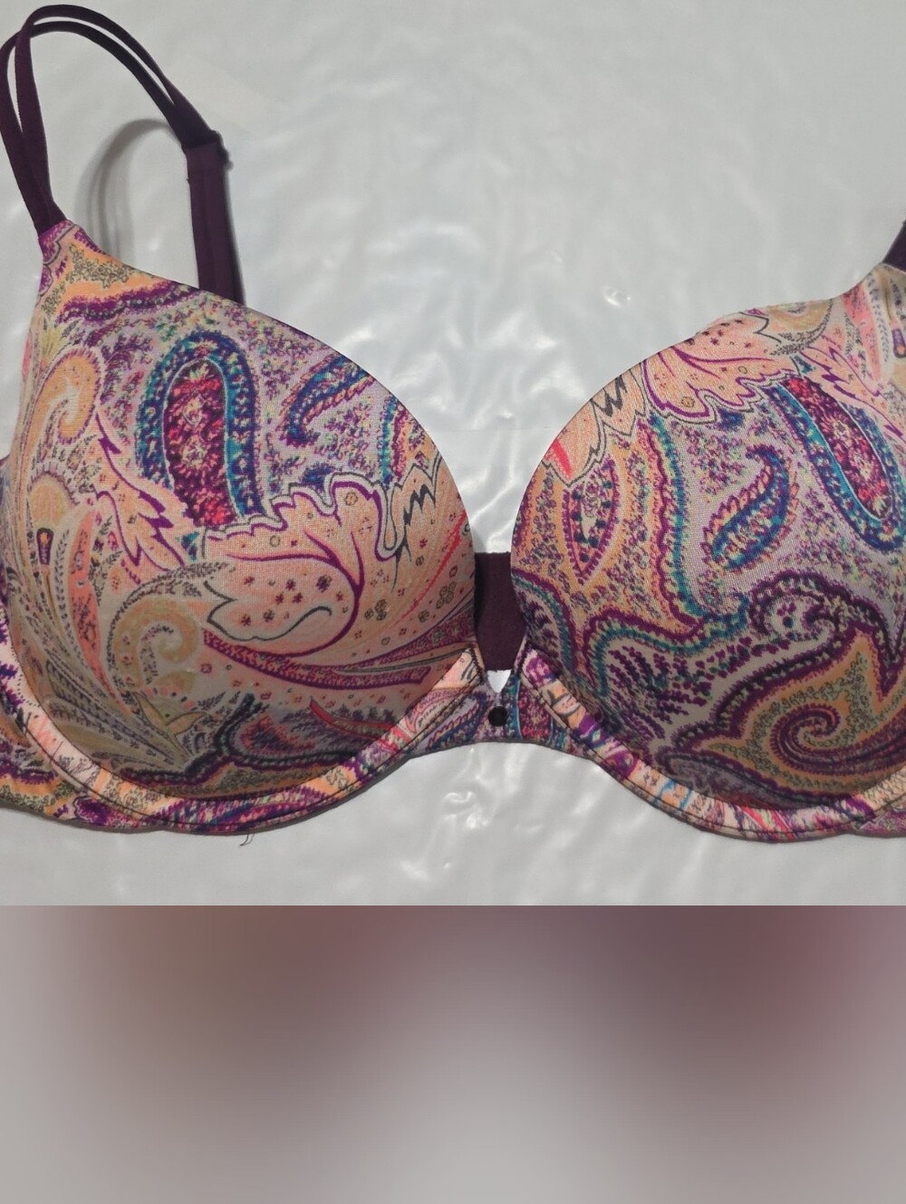 Victoria's Secret Paisley Push-Up Bra in Purple and Peach